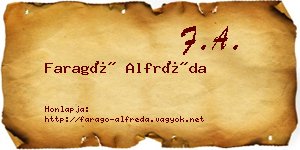 Faragó Alfréda névjegykártya